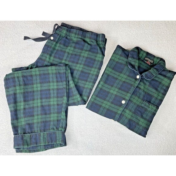 J. Crew Other - J. Crew Tartan Plaid Pajamas Lounge Set Men's Size XL Blue Green 2 Piece Set